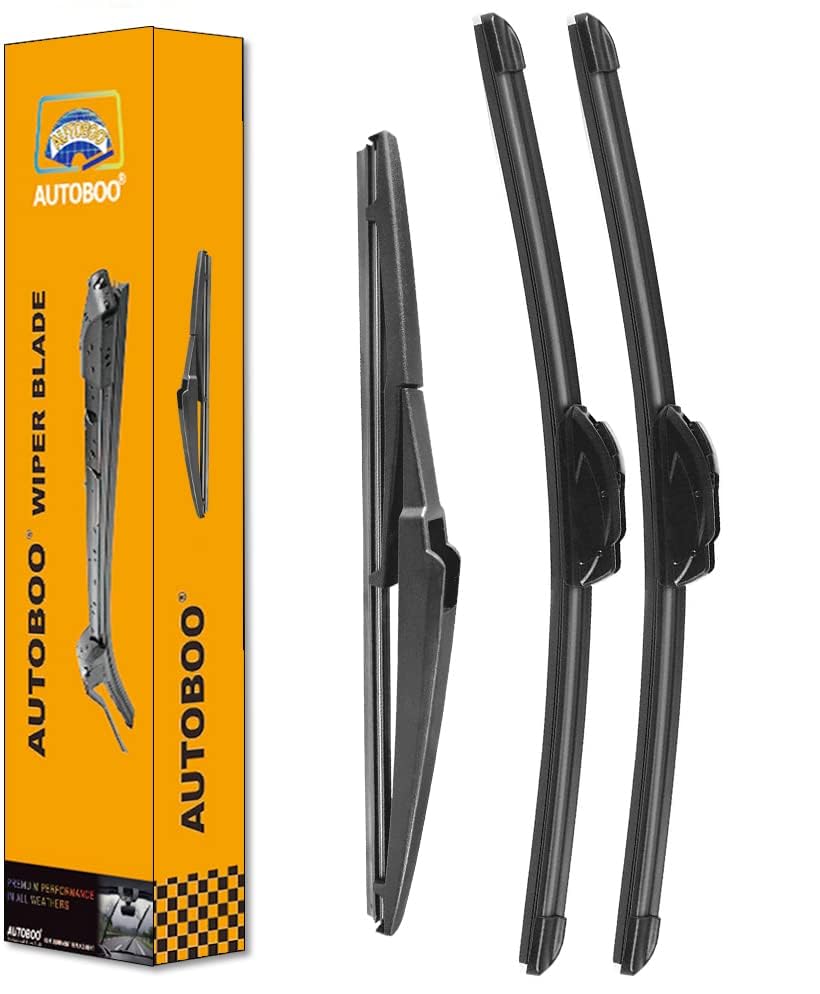 AUTOBOO - Limpiaparabrisas delantero de 66 y 46 cm y trasero de 25 cm, repuesto para Toyota Highlander 2020, 2021, 2022 (paquete de 3)
