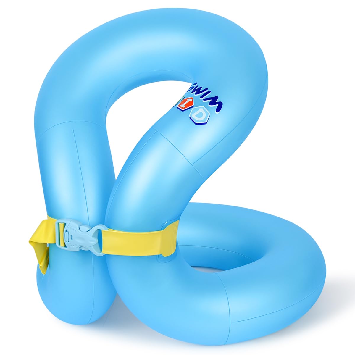 Hyfoo Chalecos de Seguridad inflables para Nadar con Anillo de natación, Azul, M(Weight:52-90lbs)