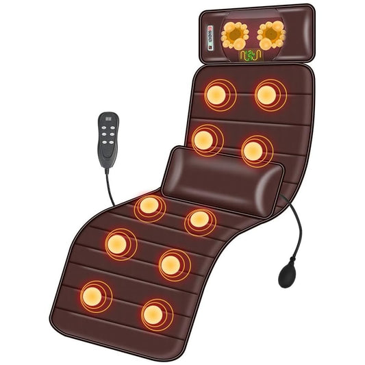 STAZWOUZZ Masajeador de Cuerpo Completo, Colchoneta de Masaje con Calefacción, Almohadilla de Masaje para Silla, Cojín de Masaje de Vibración, Almohadilla Masajeador de Espalda con Motores de Vibración