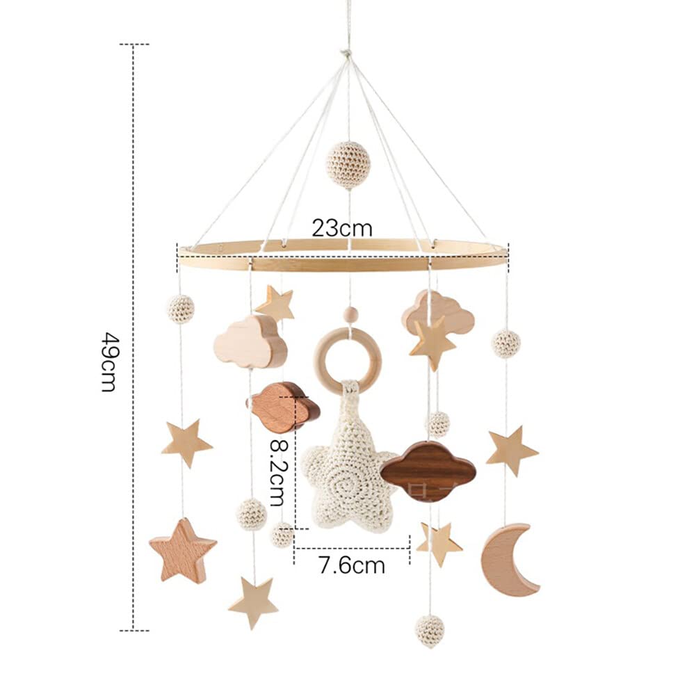Lindo móvil para cuna – Decoración neutra de género con accesorio para colgar