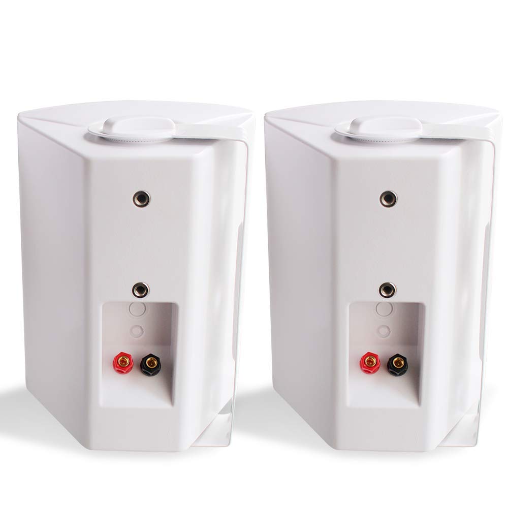 Herdio - Altavoces de Pared para Patio Interior y Exterior de 5.25 Pulgadas, 200 W, Sistema de Montaje en Pared para Todo Tipo de Clima, un par, Blanco