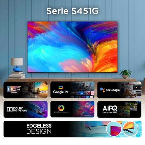 TCL Smart TV Pantalla 50" 50S451G Google TV 4K UHD Ultra HD| HDR | HDR 10 Hz 250 NITS | 60 Hz | Dolby Digital + | Compatible con Alexa