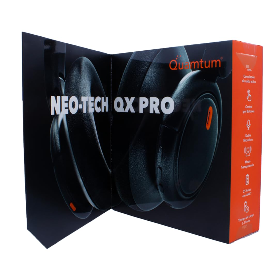Audífonos Inalámbricos QUAMTUM Neo-Tech QX Pro con Cancelación Activa de Ruido y Sonido de Alta Resolución