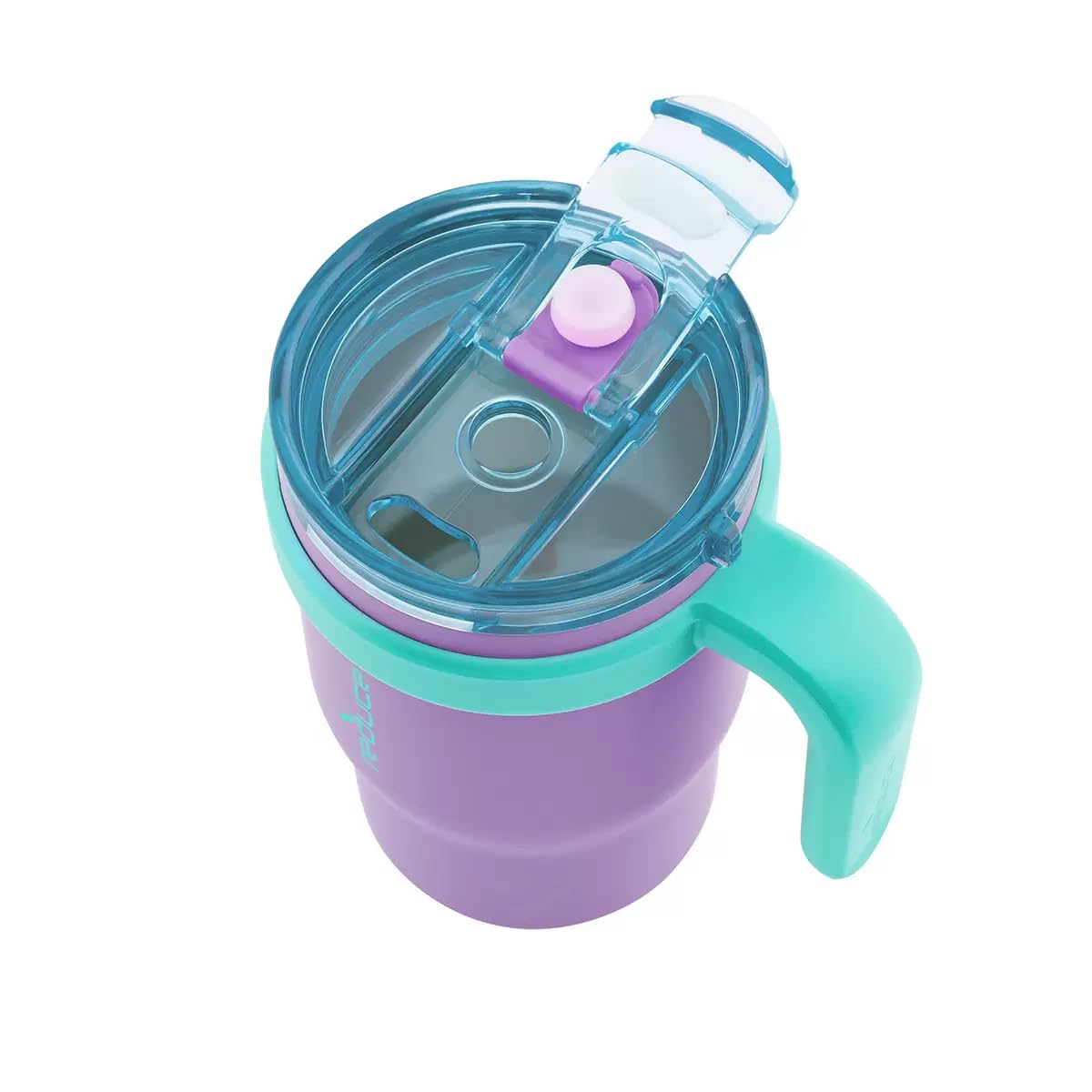 REDUCE - Vaso Coldee de 14 onzas con asa para niños (morado/rosa magnético)