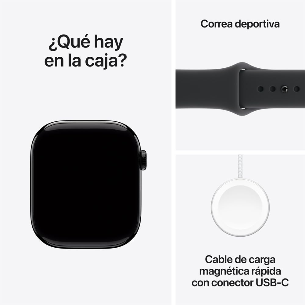 Reloj Inteligente Apple Serie 11 Aluminio Negro Azabache 46 mm Correa Deportiva Negra