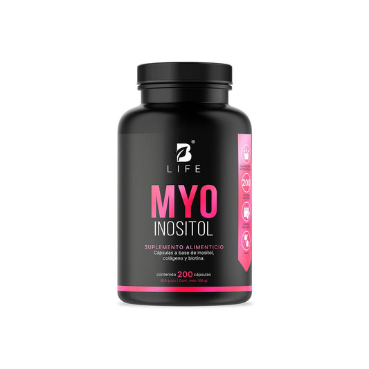 B Life Company | Inositol de 200 Cápsulas de 500 mg. Ingredientes naturales. Myo Inositol.