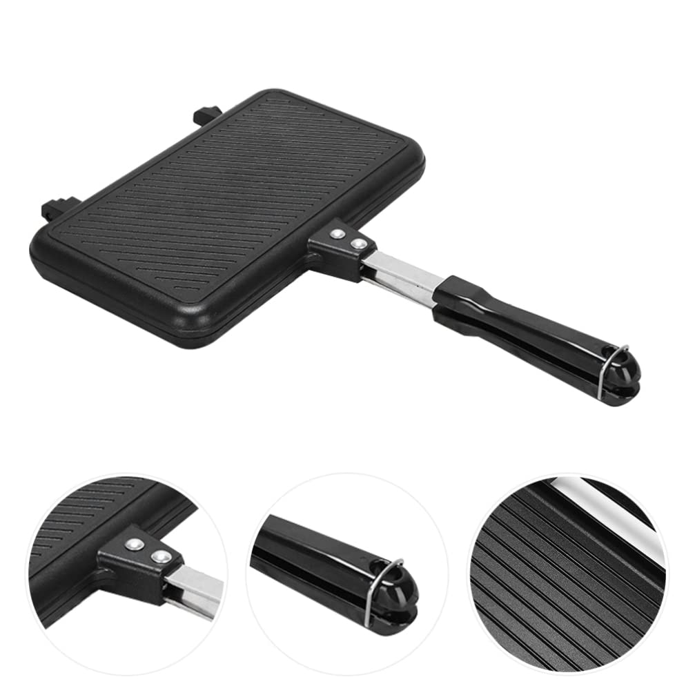 Hemoton Sartén para hornear sándwich de aluminio antiadherente para tortillas de doble cara, sartén para sándwiches, sartén para desayuno y cocina