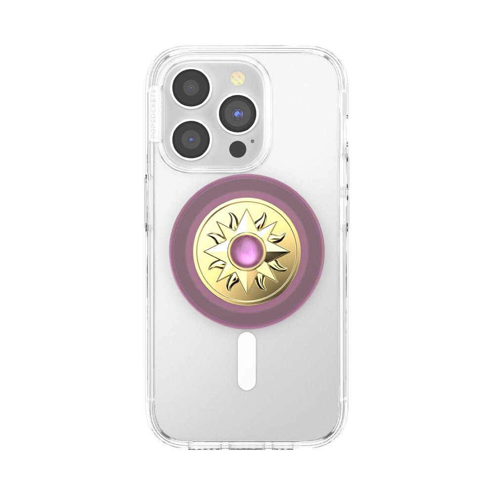 Empuñadura para Teléfono PopSockets Esmalte Sun Jewel Mauve con Agarre Magnético Seguro y Soporte Manos Libres Compatible con Carga Inalámbrica