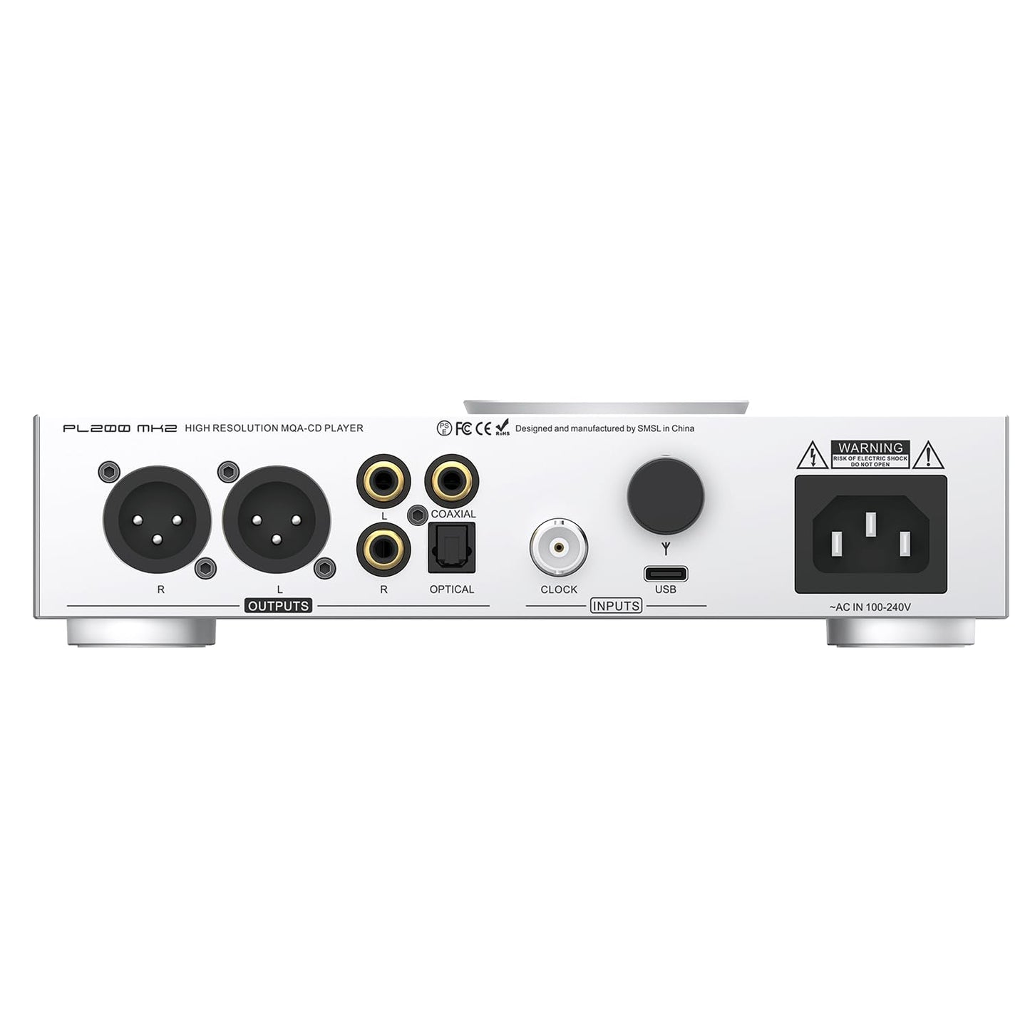 SMSL PL200 MK2 MQA-CD Player, reproductor de CD todo en uno, DAC y HP AMP, chip DAC de alta gama ES9039Q2M, transmisor Bluetooth, reproducción perfecta, 32 bits/768 kHz DSD512, entrada USB/BT/CD