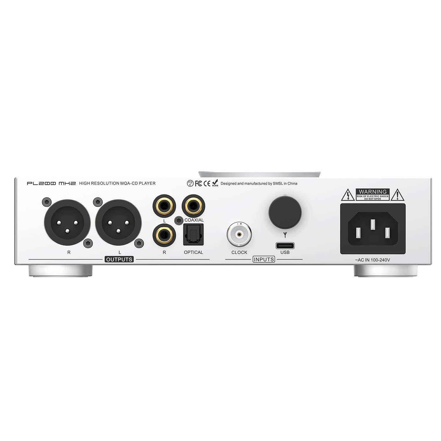 SMSL PL200 MK2 MQA-CD Player, reproductor de CD todo en uno, DAC y HP AMP, chip DAC de alta gama ES9039Q2M, transmisor Bluetooth, reproducción perfecta, 32 bits/768 kHz DSD512, entrada USB/BT/CD