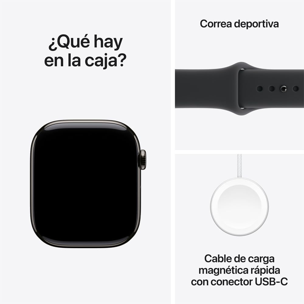 Reloj Inteligente Apple Watch Series 11 Titanio Pizarra Correa Deportiva Negra Reacondicionado
