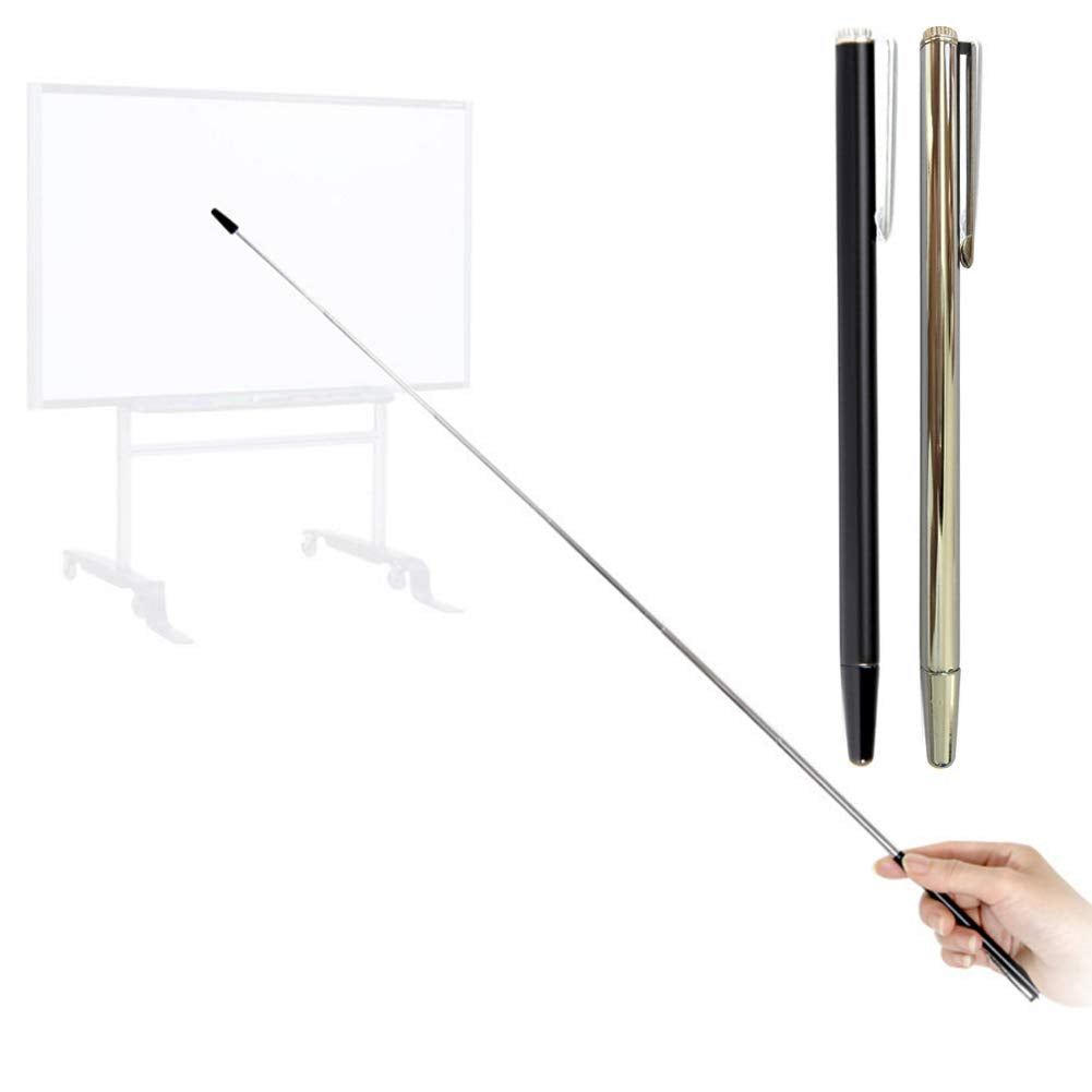 Puntero Telescópico de Metal para Profesores Negro y Plateado con Longitud Extendida