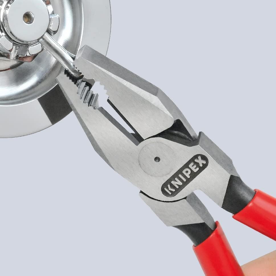 Knipex 02 02 200 Sb Alicate Universal para Trabajos Pesados Atramentado con Fundas en Dos Componentes, 200 mm, Negro