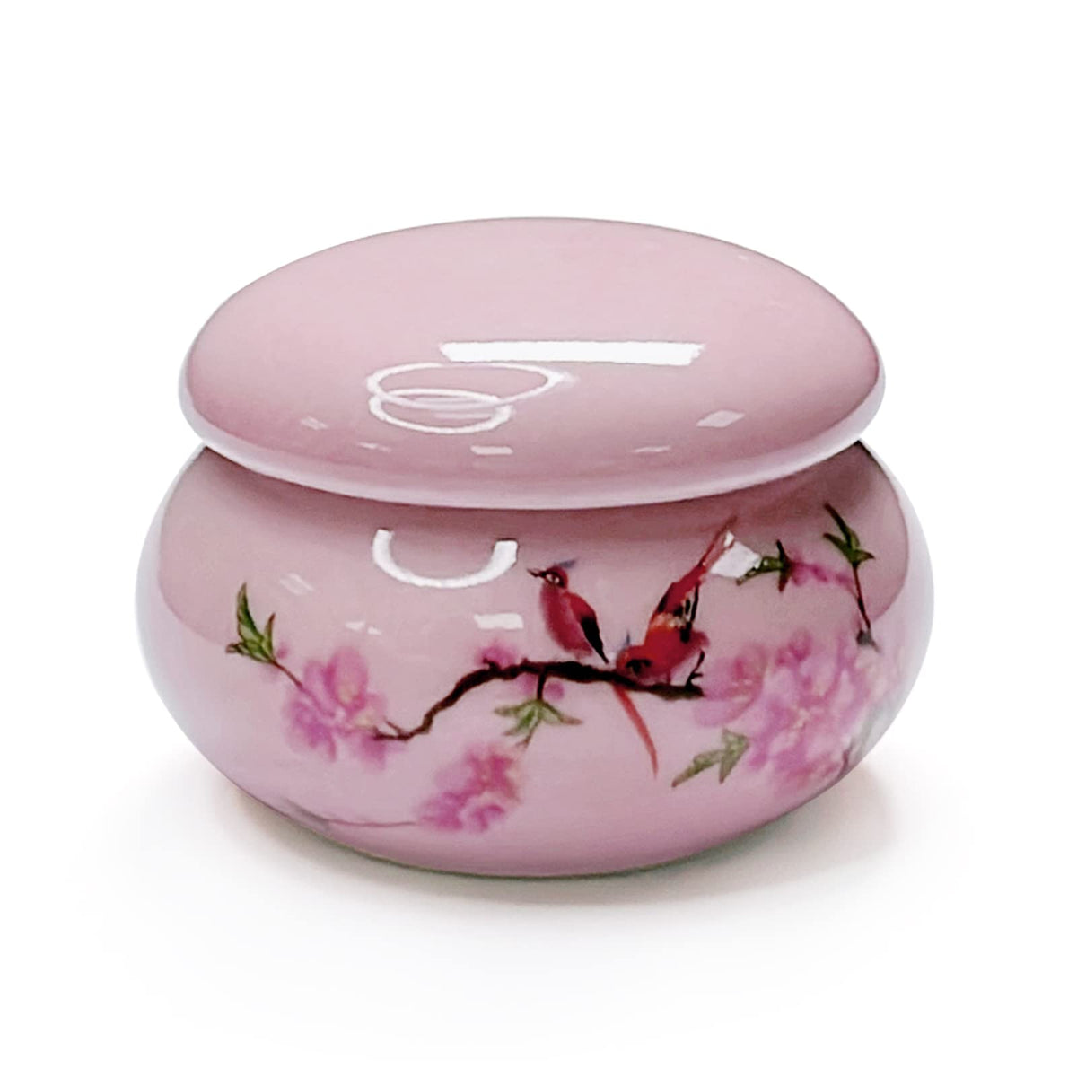 Plato de Porcelana YSHJB008 Rosa con Tapa para Acrílico Líquido de Uñas