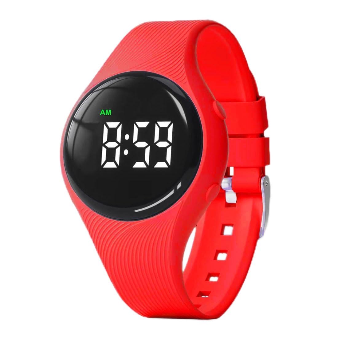e-vibra - Reloj de entrenamiento para orinal, resistente al agua, silenciosa, con alarma y visualización de bloqueo (rojo)