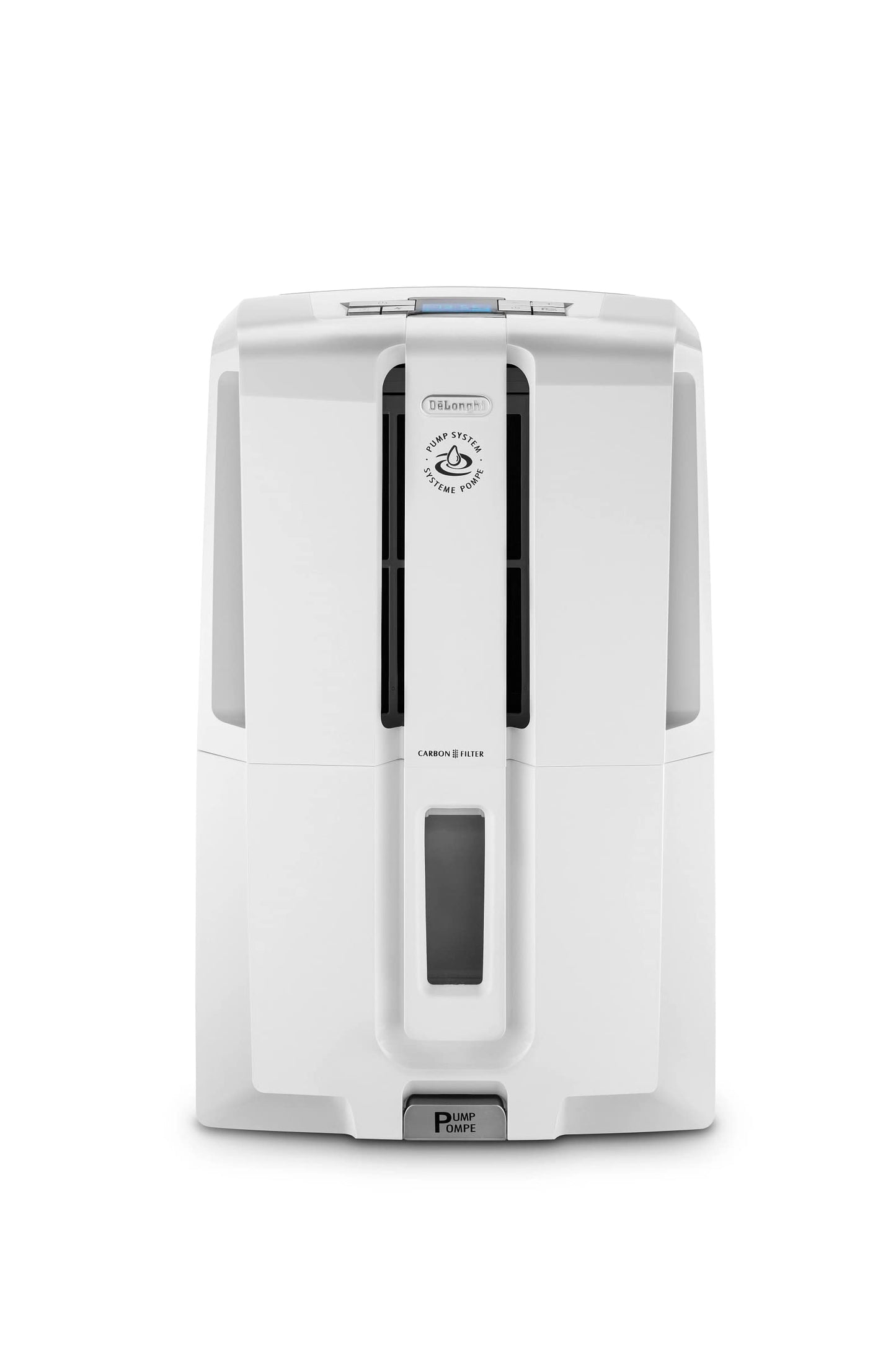 De'Longhi Deshumidificador DDX235PEF con Bomba de Extracción Incluida, Filtro de Carbon Activado y Filtro Biosilver.