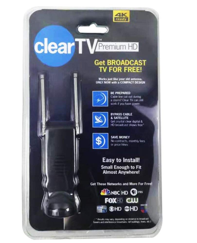 Clear TV Premium HD Antena digital para interiores - 50 millas de alcance, cable de zanja