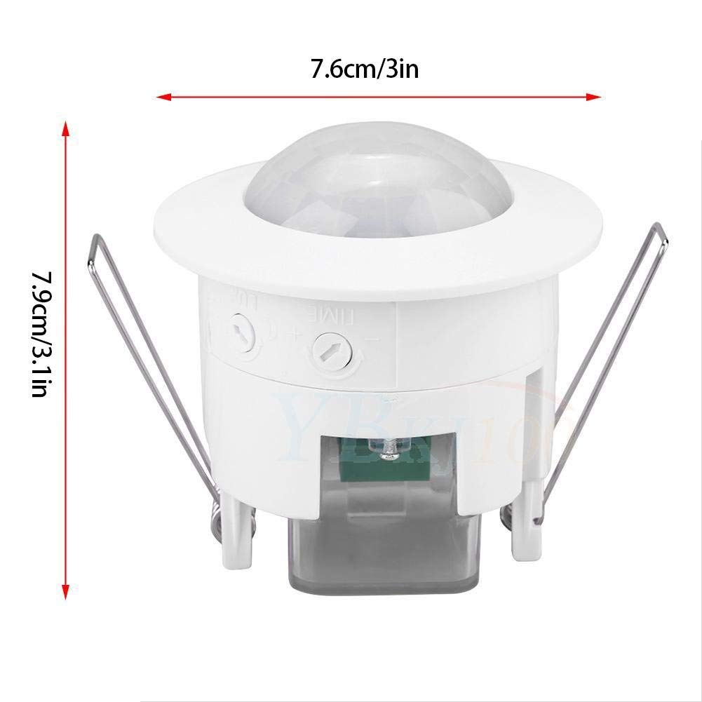 Interruptor de Sensor Infrarrojo PIR Yosooo Blanco Montado en el Techo de 360 Grados