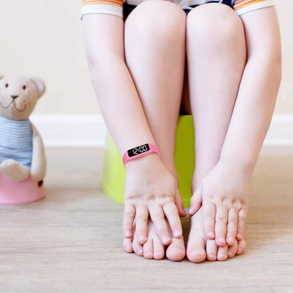 e-vibra - Reloj de entrenamiento para orinal, con alarma vibratoria silenciosa con temporizador de cuenta regresiva (rojo rosa)