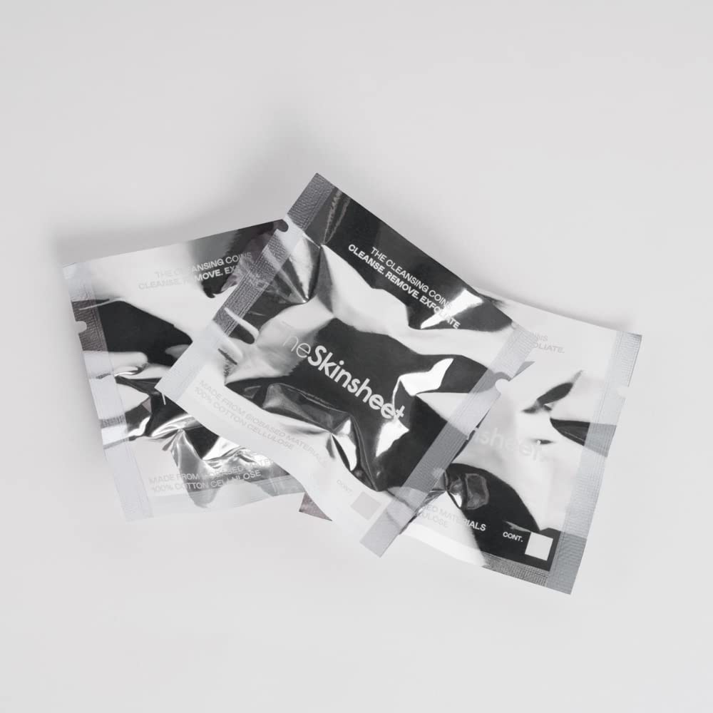 The Skinsheet Discos Desmaquillantes, Toallitas Faciales Portátiles, Toallas Faciales de Viaje Comprimidas, Toallitas Faciales, Aprobados Por Dermatólogos, 100% Algodón de Base Biológica, Paquete de 5