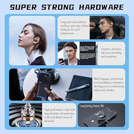 Hy-T26 Pro Language Translator,traductor de idiomas,equipado con aplicación AI,auriculares de traducción en tiempo real,sonido estéreo de alta fidelidad,admite más de 75 idiomas diferentes (Púrpura)
