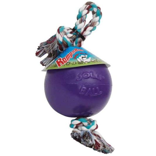 Jolly Pets Romp-n-Roll - Juguete de Cuerda y Bola para Perro, 15,2 cm (15,2 cm), Color Morado
