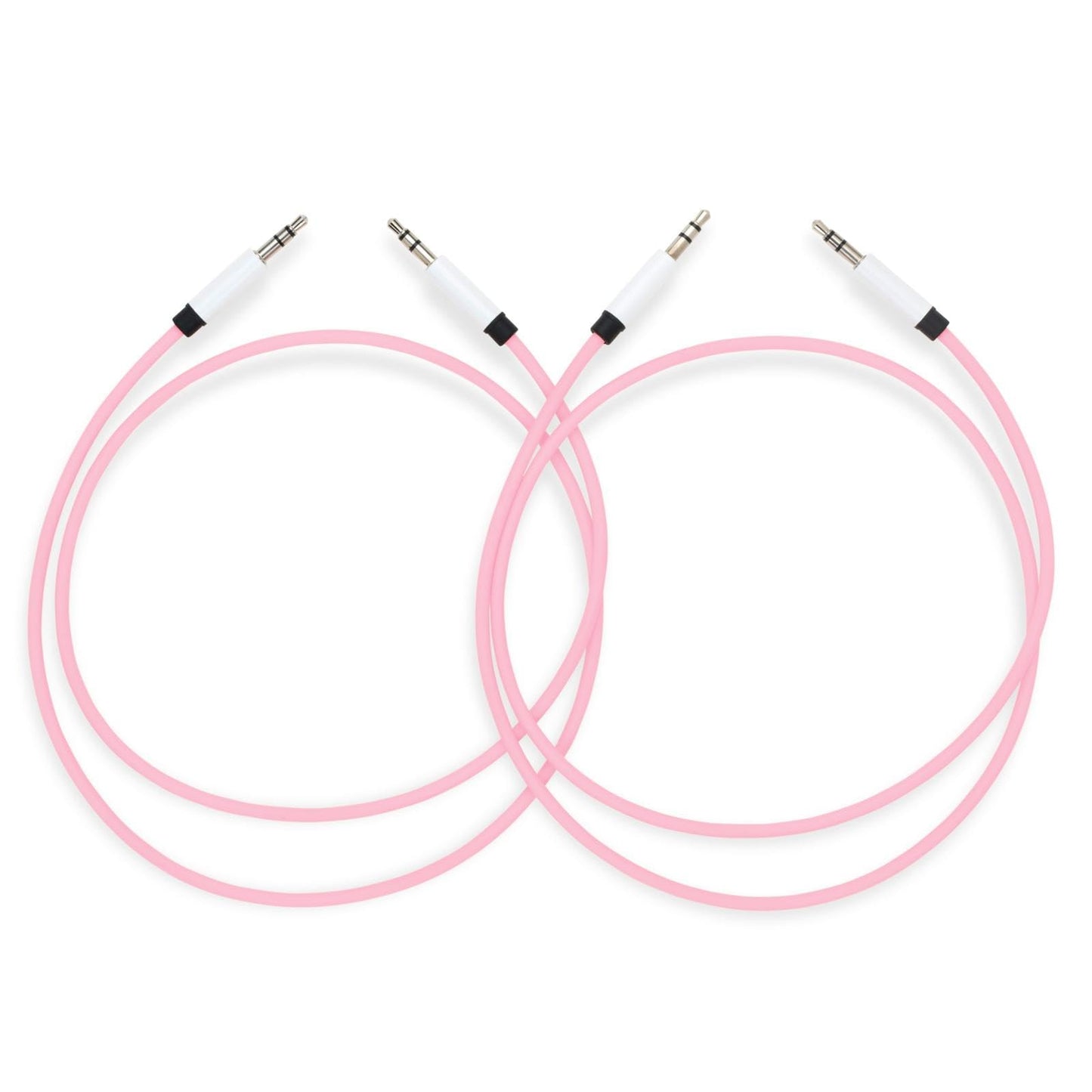 Cables de Audio MyVolts Rosa Malvavisco de Gama Plata, Paquete de 2, 70 cm