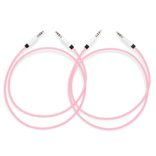 Cables de Audio MyVolts Rosa Malvavisco de Gama Plata, Paquete de 2, 70 cm