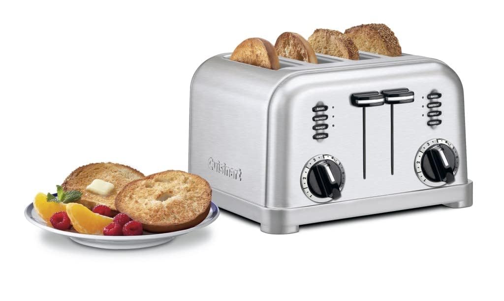 Cuisinart CPT-180 Tostador de Metal para 4 Panes, Stainless Steel