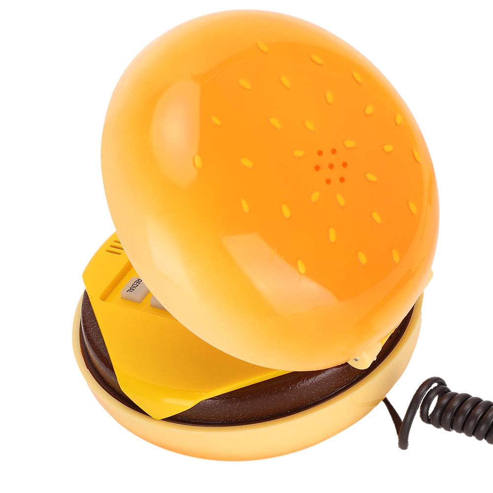 ASHATA Teléfono Fijo - Apariencia Hamburguesa, Teléfono de Casa con Cable, Moda con Multifunciones, Decoración de Hogar para Fanáticos de Hamburguesa, Regalito Ideal para Familia y Amigos