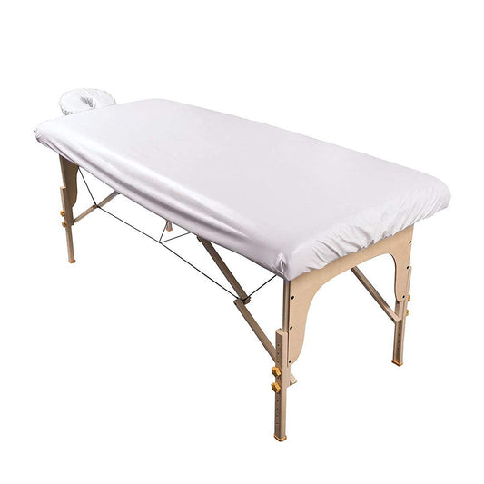 ForPro - Juego de sábanas de masaje para tratamiento de spa, impermeable, color blanco, lavable a máquina, para mesas de masaje, incluye sábana bajera de masaje y funda de reposo facial