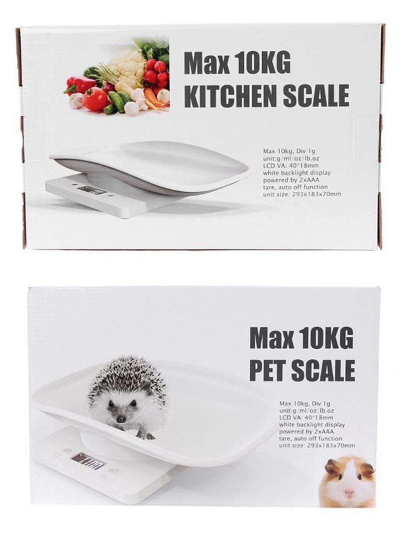 Báscula digital para mascotas, con pantalla LCD, báscula electrónica para alimentos, mini precisión gramos, balanza de equilibrio de peso con alta precisión g/ml/oz/lb para perros, gatos, hámsteres, tortugas, lagartos, animales pequeños