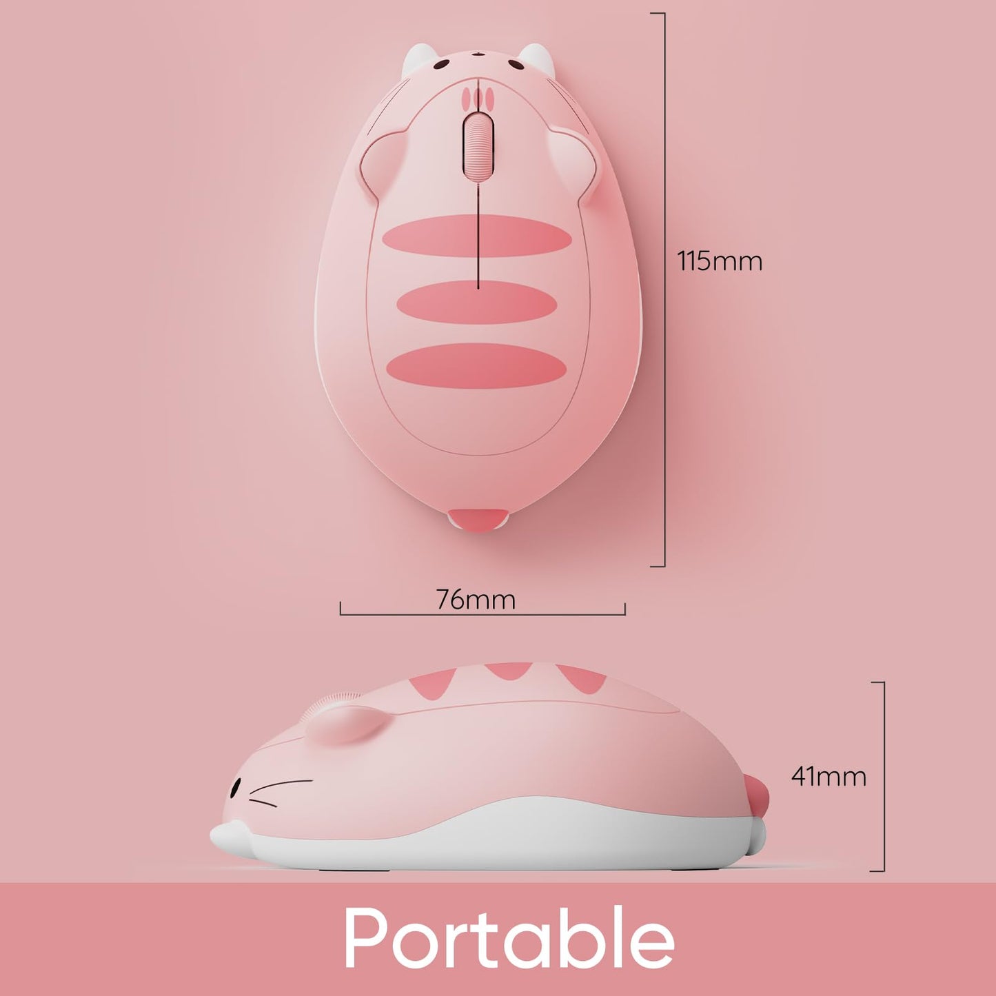 Mouse inalámbrico Akko Angie naranja temática de gatos para juegos