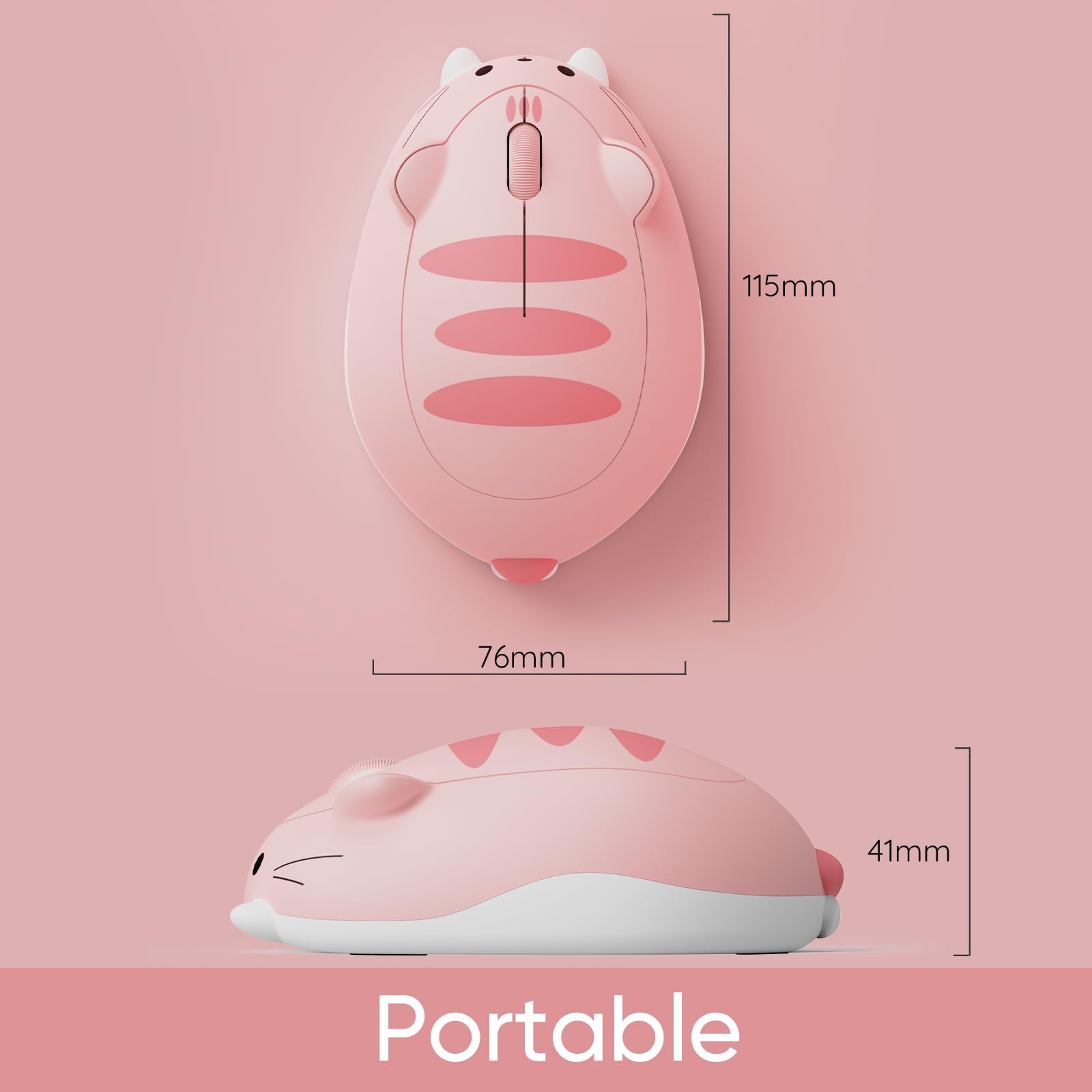 Mouse inalámbrico Akko Angie naranja temática de gatos para juegos