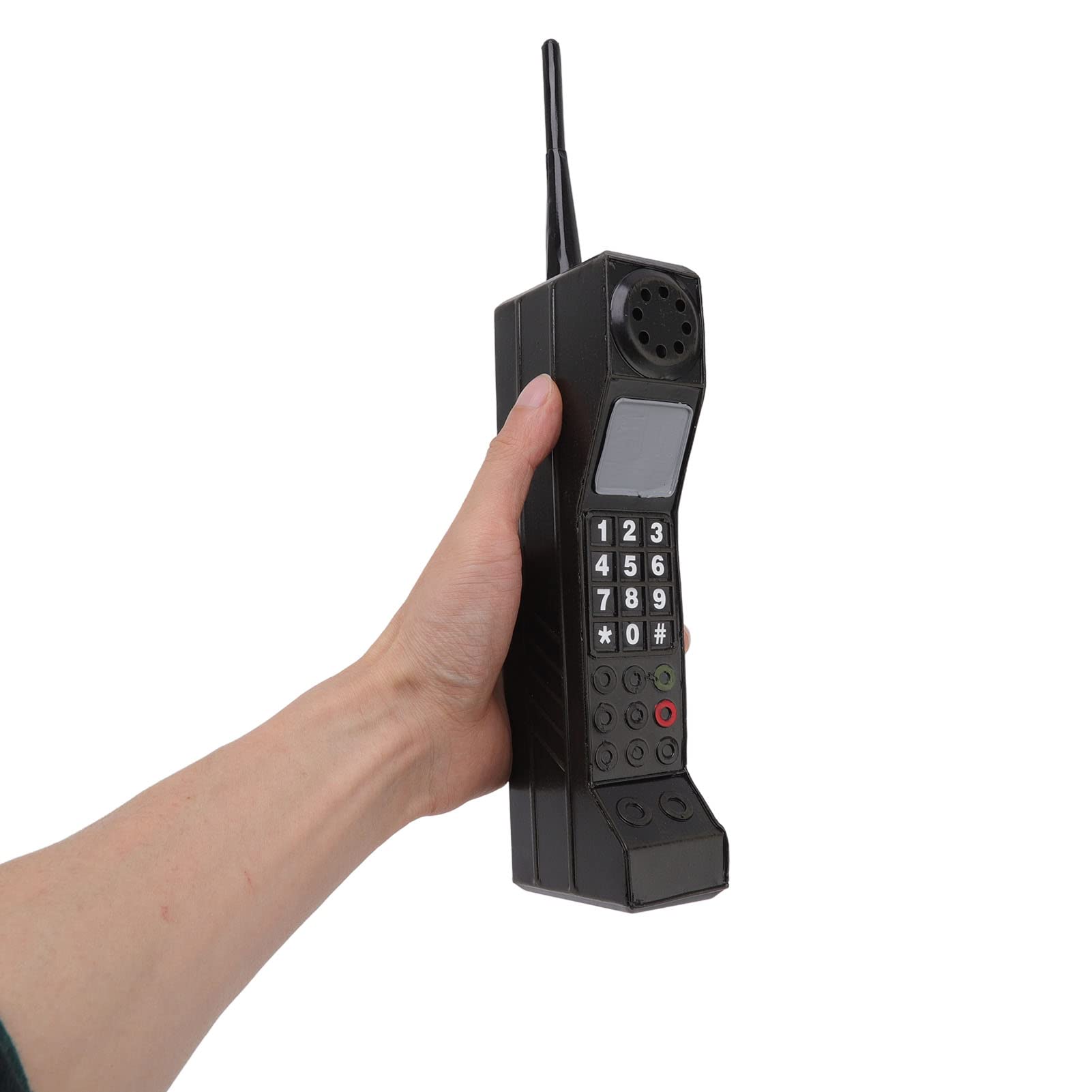 Adorno retro para teléfono celular, diseño de ladrillo clásico, color negro