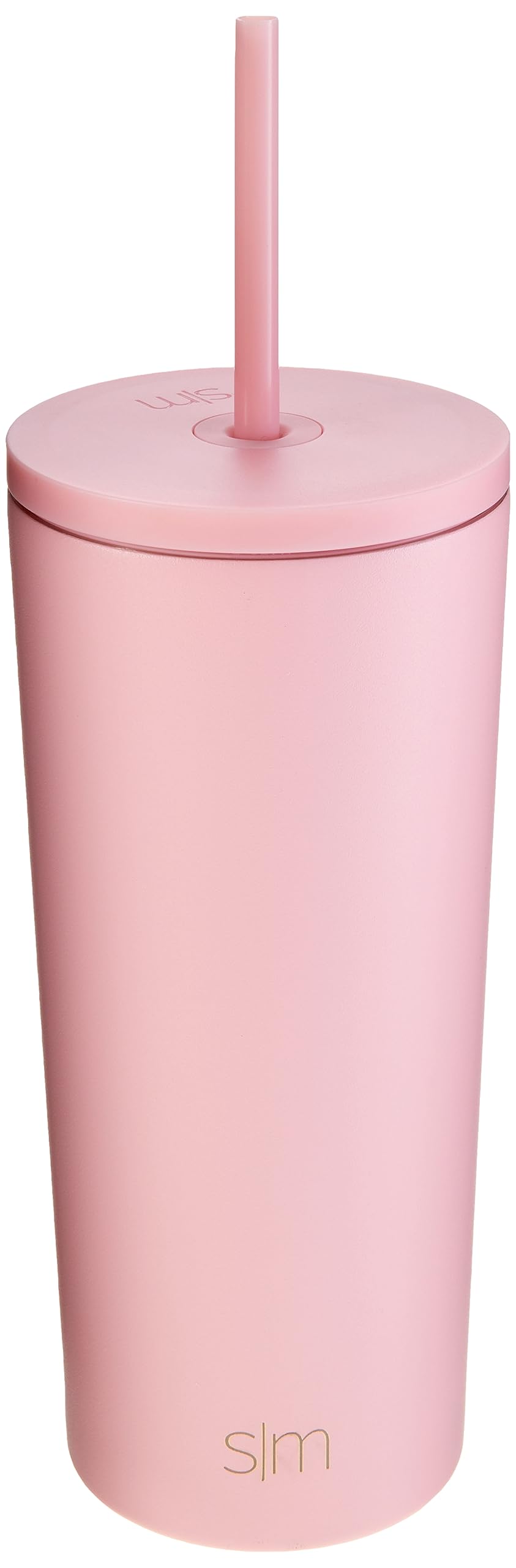 Vaso Aislado Simple Modern Blush con Tapa y Pajita para Mujeres y Hombres