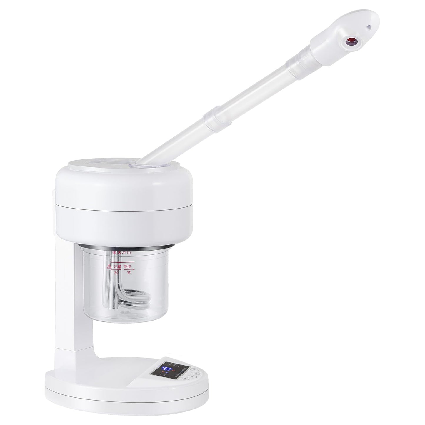 AceFox Vaporizador Facial Portátil Nano Iónico con Brazo Extensible y Boquilla Giratoria de 360° para Esteticistas en Blanco