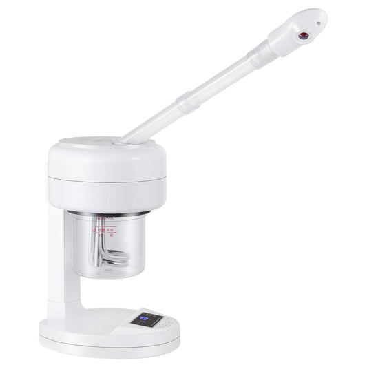 AceFox Vaporizador Facial Portátil Nano Iónico con Brazo Extensible y Boquilla Giratoria de 360° para Esteticistas en Blanco