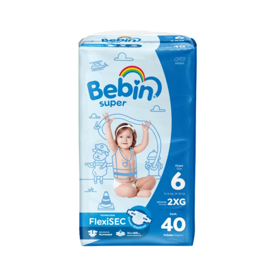 Pañal Bebin Super XX-Grande 2XG Unisex Etapa 6 40 Piezas