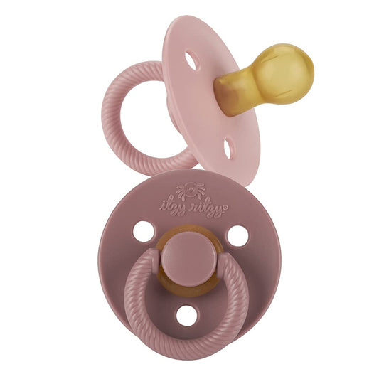 Itzy Ritzy Chupetes de goma natural; para edades de 0 a 6 meses, flor y palisandro