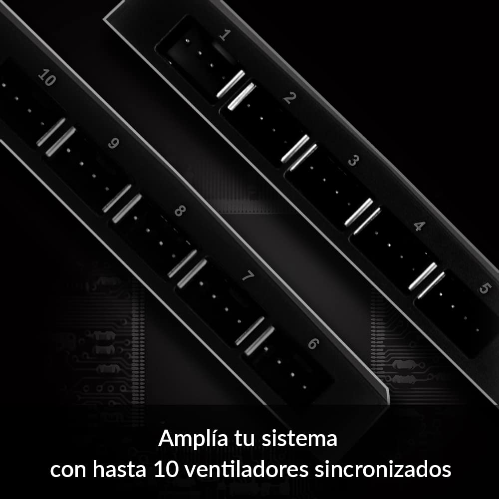 ARCTIC Case Fan Hub - Distribuidor de Ventiladores PWM de 10 Veces con Potencia SATA - Negro