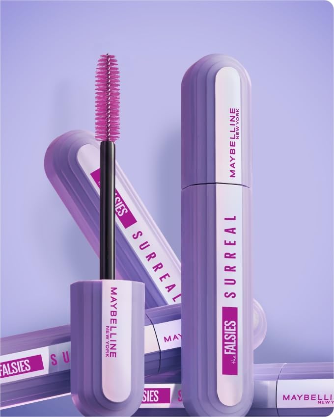 Maybelline The Falsies Surreal Extensions - Máscara de pestañas lavable, voluminizadora, alargamiento, maquillaje muy negro, 1 unidad