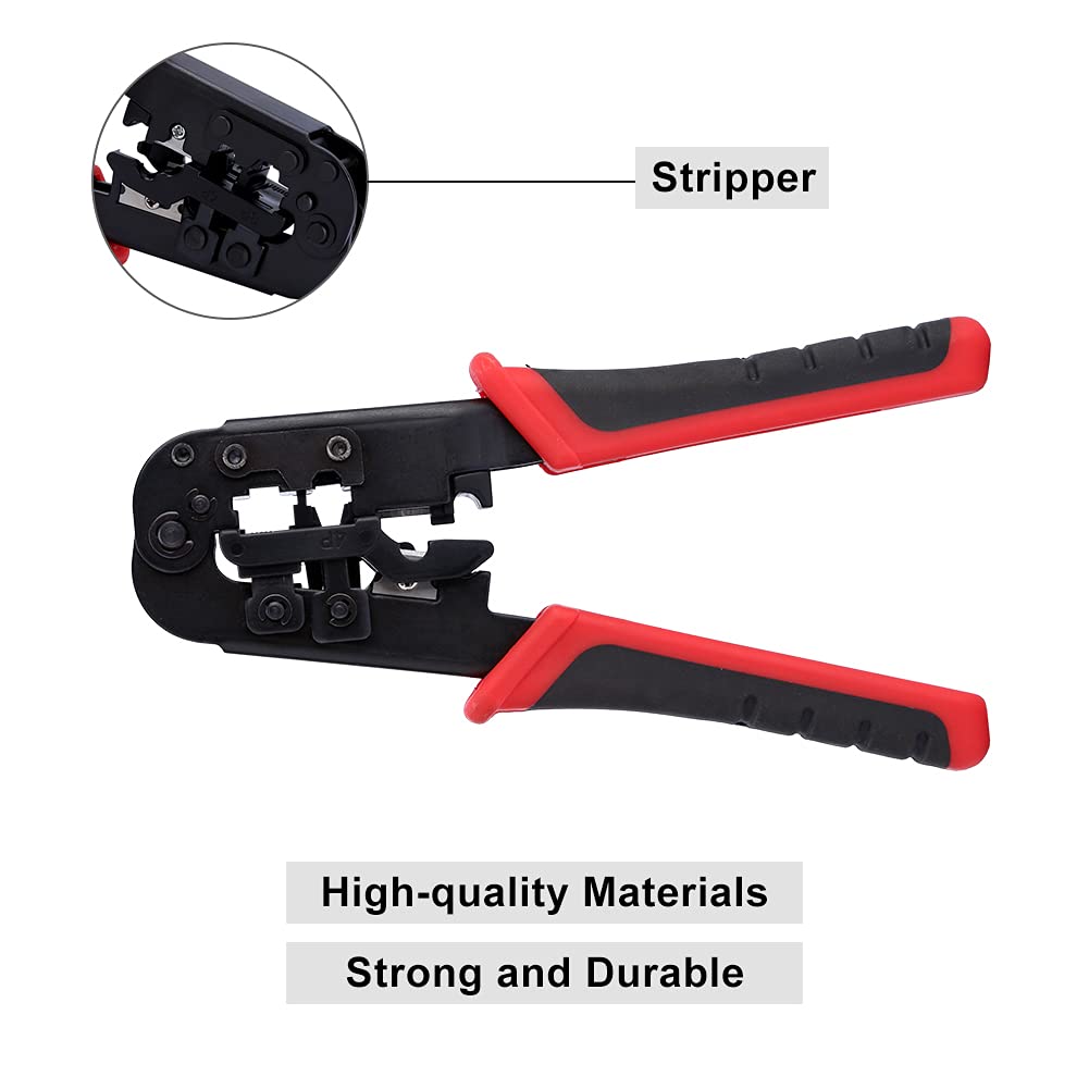 Herramienta de Crimpado Richer-R Azul para Cable de Red RJ45 RJ12 RJ11