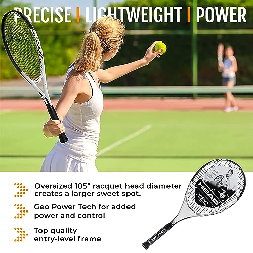 HEAD Geo Speed - Raqueta de Tenis para Adultos, diseño de Cabeza preencordada, 27.5 Pulgadas, Agarre de 4 3/8 Pulgadas