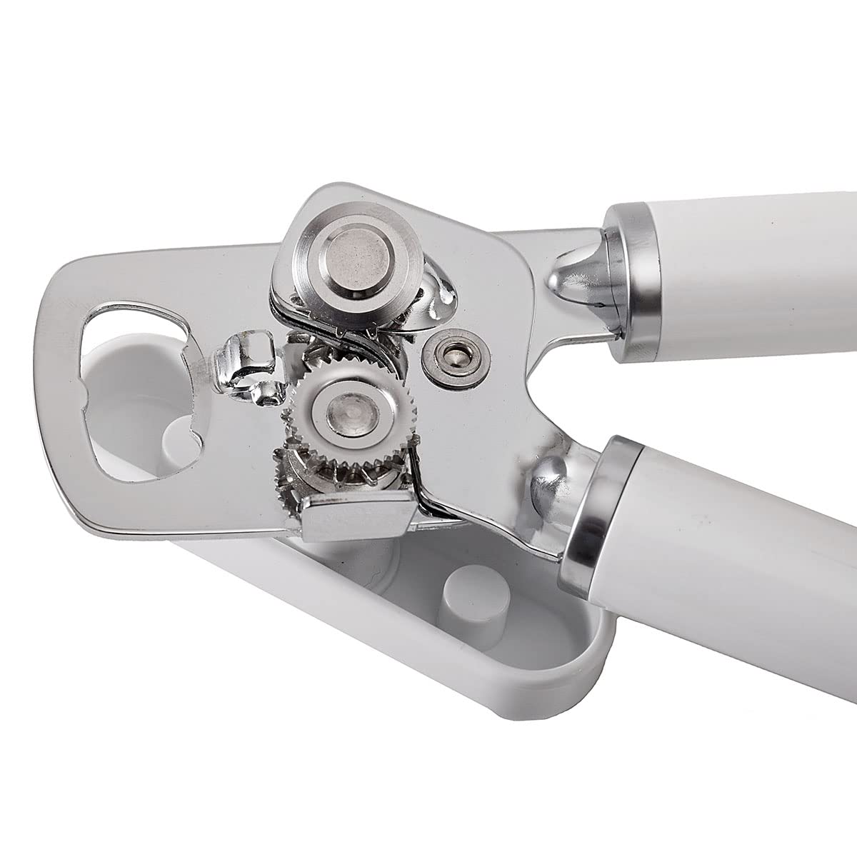 KitchenAid - Abrelatas y abrebotellas multifunción clásico fácil de usar, rueda de corte de acero inoxidable afilada, asas ergonómicas suaves, color blanco