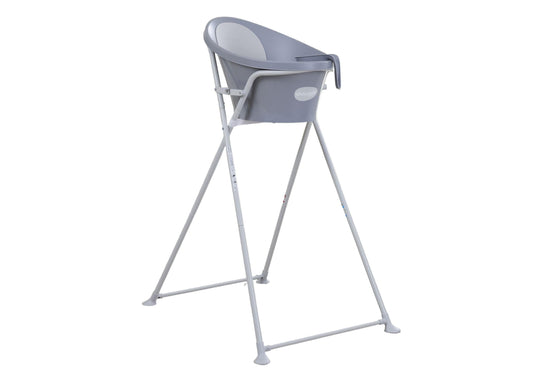 Combo Tina + Base 0 A 12 Meses para Bebé Tina para bebé de 0 a 12 meses + Soporte de Tina Varios Colores con Tapón (Gris)