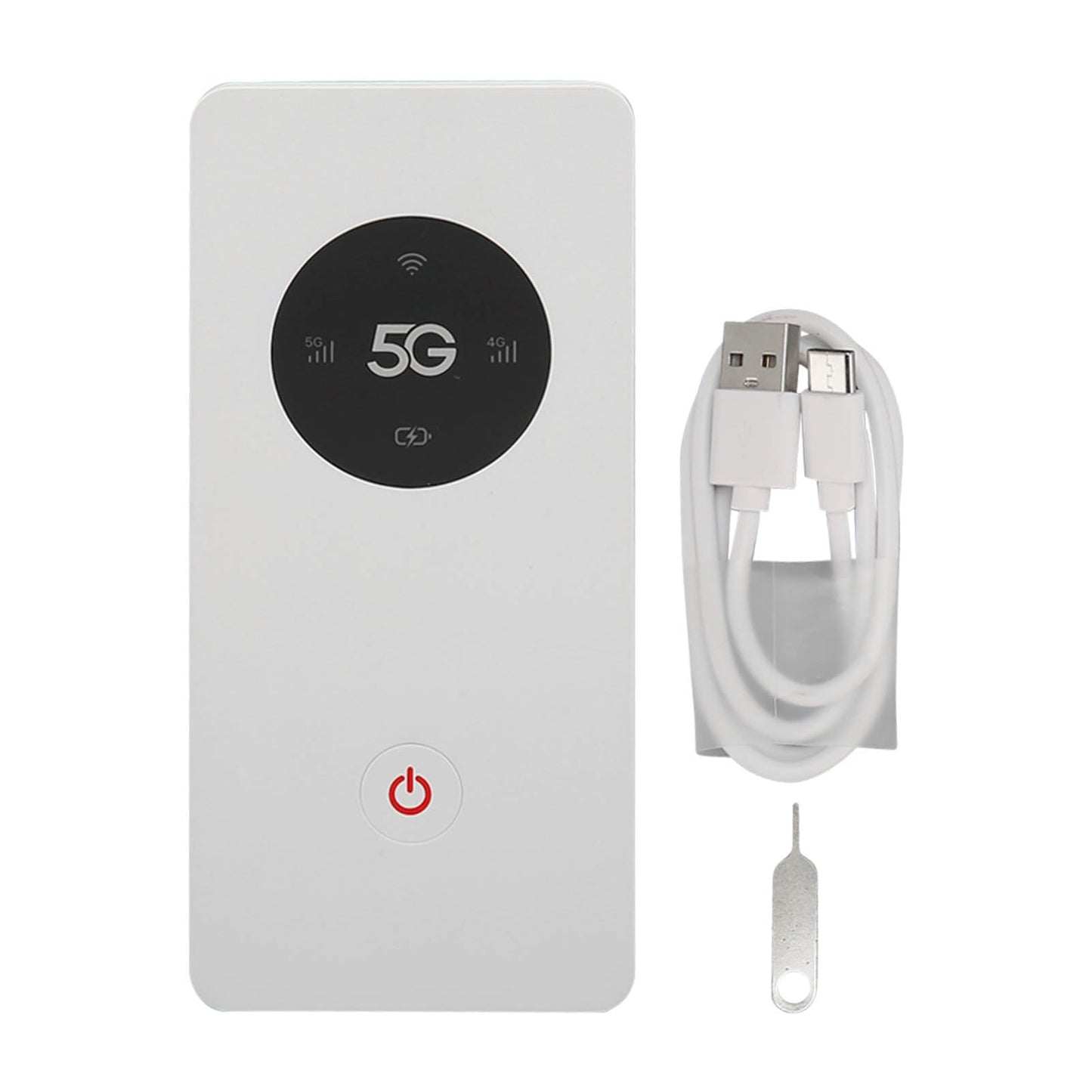 Bewinner Real 5G WiFi Mobile Hotspot con Cable USB, Enrutador WiFi 5G Nano con Ranura SIM 2,77 Gbps DL 1,25 Gbps UL 16 Dispositivos de Capacidad