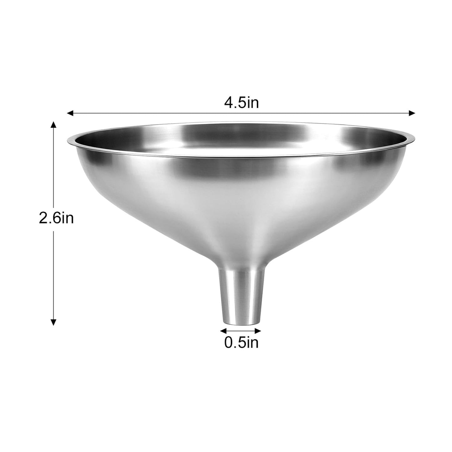Embudo de Cocina Nomatox Acero Inoxidable sin Costuras para Uso en Transferencia de Líquidos y Polvos