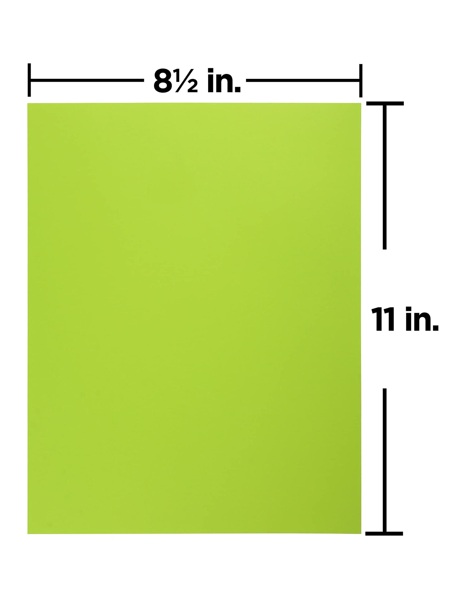 JAM PAPER Papel de color de 25 libras – 90 g/m² – 8,5 x 11 – verde lima – 50 hojas/paquete