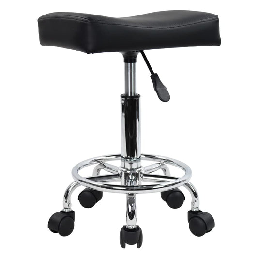 KKTONER - Taburete Cuadrado con Ruedas de Piel sintética, Altura Ajustable, Giratorio, para Masaje, SPA, salón, taburetes de Trabajo, Silla de Trabajo con Ruedas